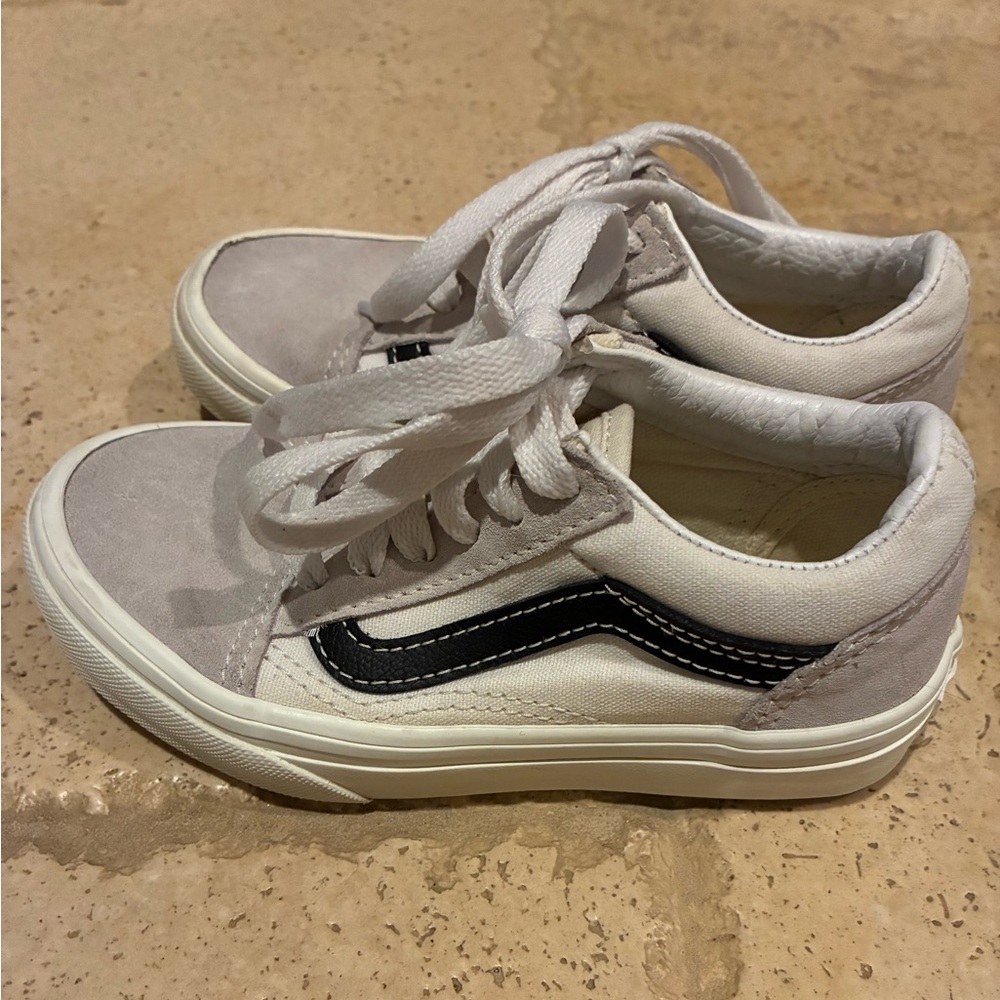 Vans Kids White and Gray Sneakers sz 11